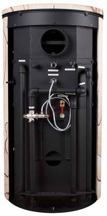 Kaminofen Wasserführend Island Aqua Hinten